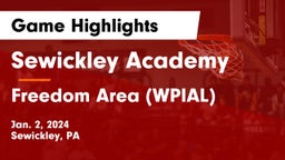 Sewickley Academy  vs Freedom Area  (WPIAL) Game Highlights - Jan. 2, 2024