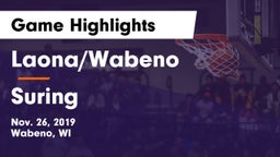 Laona/Wabeno vs Suring Game Highlights - Nov. 26, 2019