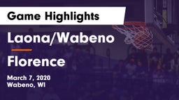 Laona/Wabeno vs Florence  Game Highlights - March 7, 2020