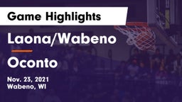 Laona/Wabeno vs Oconto  Game Highlights - Nov. 23, 2021