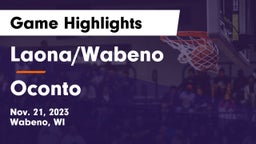 Laona/Wabeno vs Oconto  Game Highlights - Nov. 21, 2023