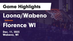 Laona/Wabeno vs Florence  WI Game Highlights - Dec. 11, 2023