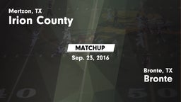 Matchup: Irion County High vs. Bronte  2016
