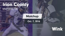 Matchup: Irion County High vs. Wink 2016