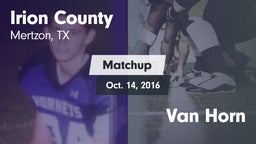 Matchup: Irion County High vs. Van Horn 2016