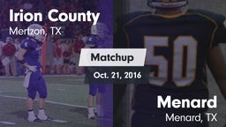Matchup: Irion County High vs. Menard  2016