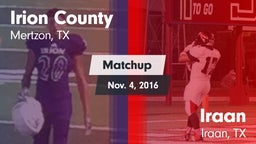 Matchup: Irion County High vs. Iraan  2016