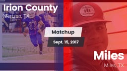 Matchup: Irion County High vs. Miles  2017