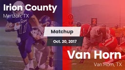 Matchup: Irion County High vs. Van Horn  2017