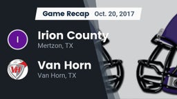 Recap: Irion County  vs. Van Horn  2017