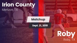 Matchup: Irion County High vs. Roby  2018