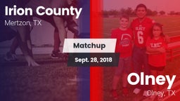 Matchup: Irion County High vs. Olney  2018
