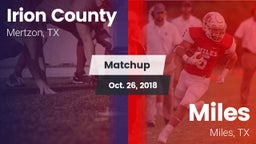 Matchup: Irion County High vs. Miles  2018