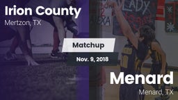 Matchup: Irion County High vs. Menard  2018