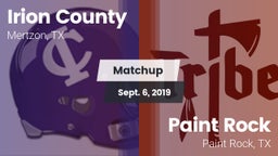 Matchup: Irion County High vs. Paint Rock  2019