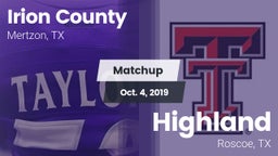 Matchup: Irion County High vs. Highland  2019