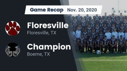 Recap: Floresville  vs. Champion  2020