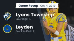 Recap: Lyons Township  vs. Leyden  2019