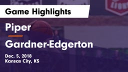 Piper  vs Gardner-Edgerton  Game Highlights - Dec. 5, 2018