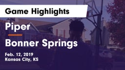 Piper  vs Bonner Springs  Game Highlights - Feb. 12, 2019