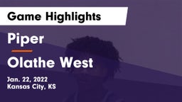 Piper  vs Olathe West   Game Highlights - Jan. 22, 2022