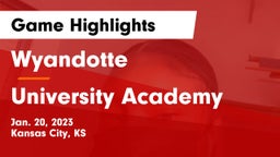 Wyandotte  vs University Academy Game Highlights - Jan. 20, 2023