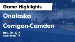 Onalaska  vs Corrigan-Camden  Game Highlights - Nov. 20, 2017