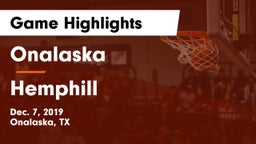 Onalaska  vs Hemphill  Game Highlights - Dec. 7, 2019