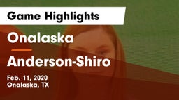Onalaska  vs Anderson-Shiro  Game Highlights - Feb. 11, 2020