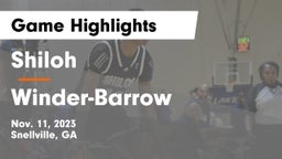 Shiloh  vs Winder-Barrow  Game Highlights - Nov. 11, 2023