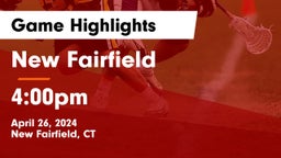 New Fairfield  vs 4:00pm Game Highlights - April 26, 2024