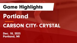 Portland  vs CARSON CITY- CRYSTAL  Game Highlights - Dec. 18, 2023