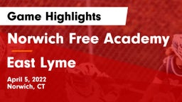Norwich Free Academy vs East Lyme  Game Highlights - April 5, 2022