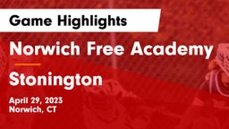 Norwich Free Academy vs Stonington  Game Highlights - April 29, 2023