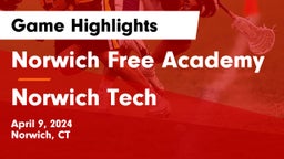 Norwich Free Academy vs Norwich Tech Game Highlights - April 9, 2024