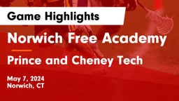 Norwich Free Academy vs Prince and Cheney Tech Game Highlights - May 7, 2024