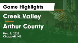 Creek Valley  vs Arthur County  Game Highlights - Dec. 5, 2023