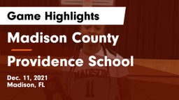 Madison County  vs Providence School Game Highlights - Dec. 11, 2021