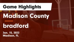 Madison County  vs bradford  Game Highlights - Jan. 15, 2022