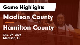 Madison County  vs Hamilton County Game Highlights - Jan. 29, 2022