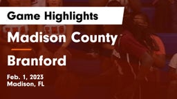 Madison County  vs Branford  Game Highlights - Feb. 1, 2023