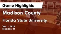 Madison County  vs Florida State University Game Highlights - Jan. 2, 2024