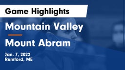 Mountain Valley  vs Mount Abram Game Highlights - Jan. 7, 2022