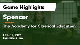 Spencer  vs The Academy for Classical Education Game Highlights - Feb. 18, 2023