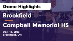 Brookfield  vs Campbell Memorial HS Game Highlights - Dec. 16, 2022