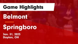 Belmont  vs Springboro  Game Highlights - Jan. 31, 2023