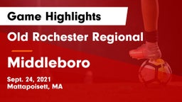 Old Rochester Regional  vs Middleboro  Game Highlights - Sept. 24, 2021