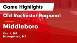 Old Rochester Regional  vs Middleboro  Game Highlights - Oct. 1, 2021