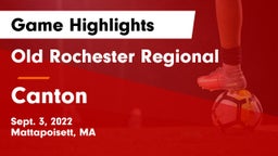 Old Rochester Regional  vs Canton   Game Highlights - Sept. 3, 2022