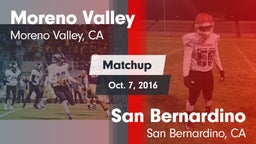 Matchup: Moreno Valley High vs. San Bernardino  2016